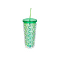 18 oz à double vitrage tasse en plastique coupé en diamant tasse de maïs en girouette